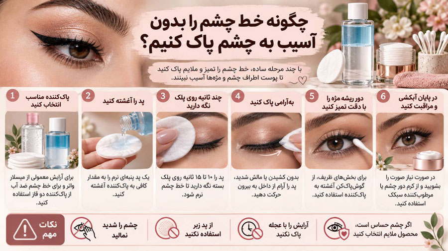 چگونه خط چشم را بدون آسیب به چشم پاک کنیم؟
