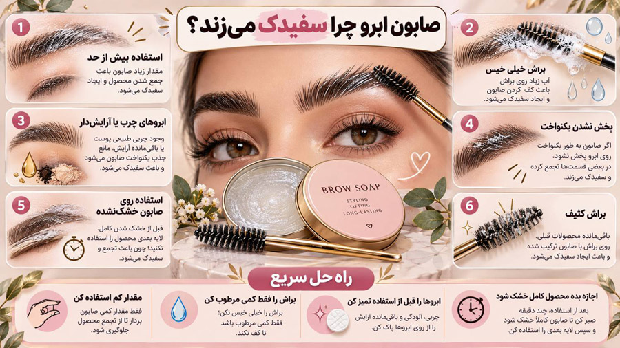 صابون ابرو چرا سفیدک می زند؟